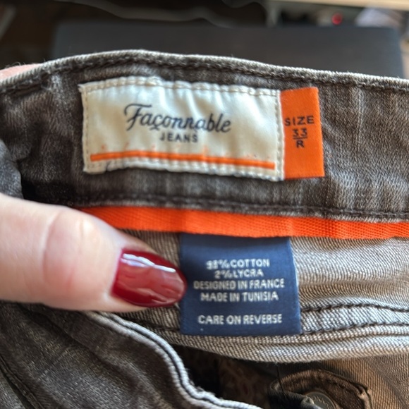 Men's Faconnable gray Jeans 33 R - Picture 8 of 8
